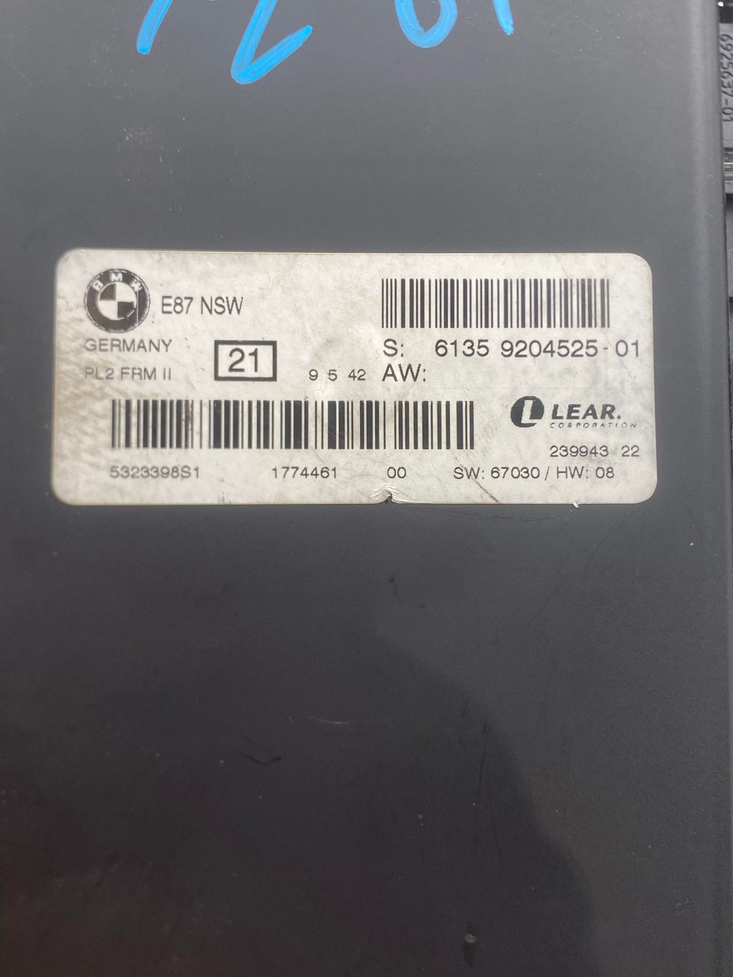 BMW E87 PL2 FRM II E87 FOOTWELL MODULE 61359204525
