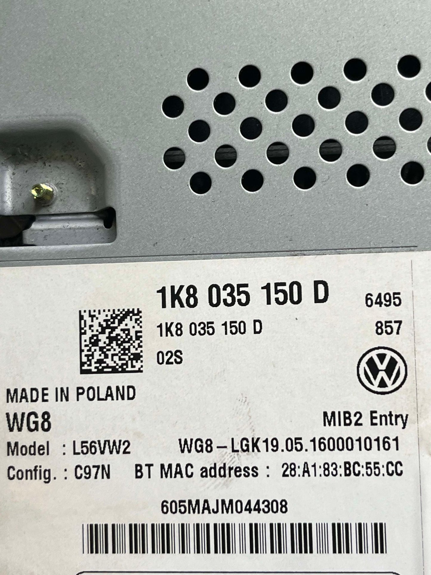 VOLKSWAGEN HEAD UNIT DISPLAY 1K8035150