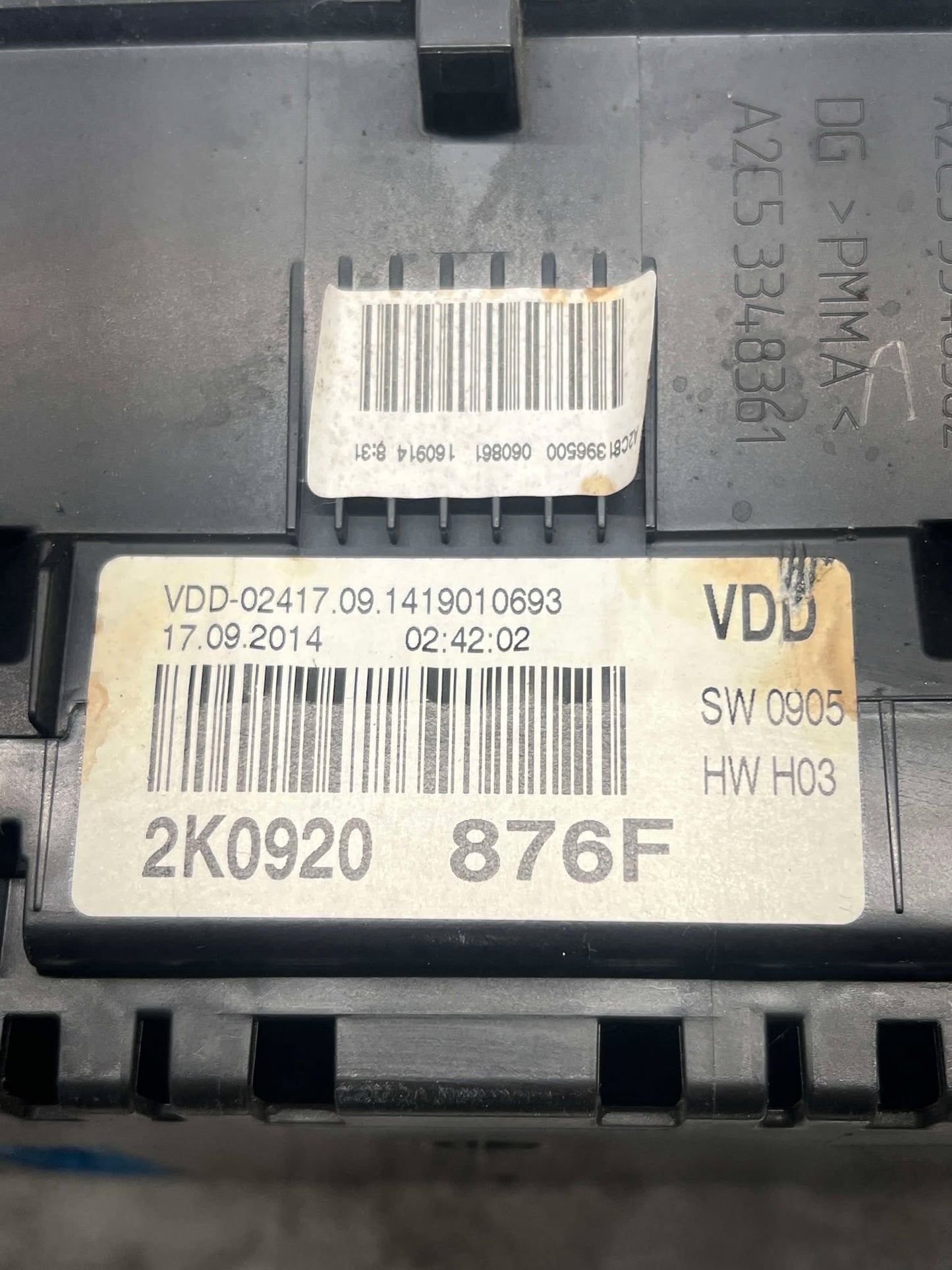 VOLKSWAGEN CADDY 1.6 DIESEL 2011-2020 MANUAL INSTRUMENT CLUSTER 2K0920876F