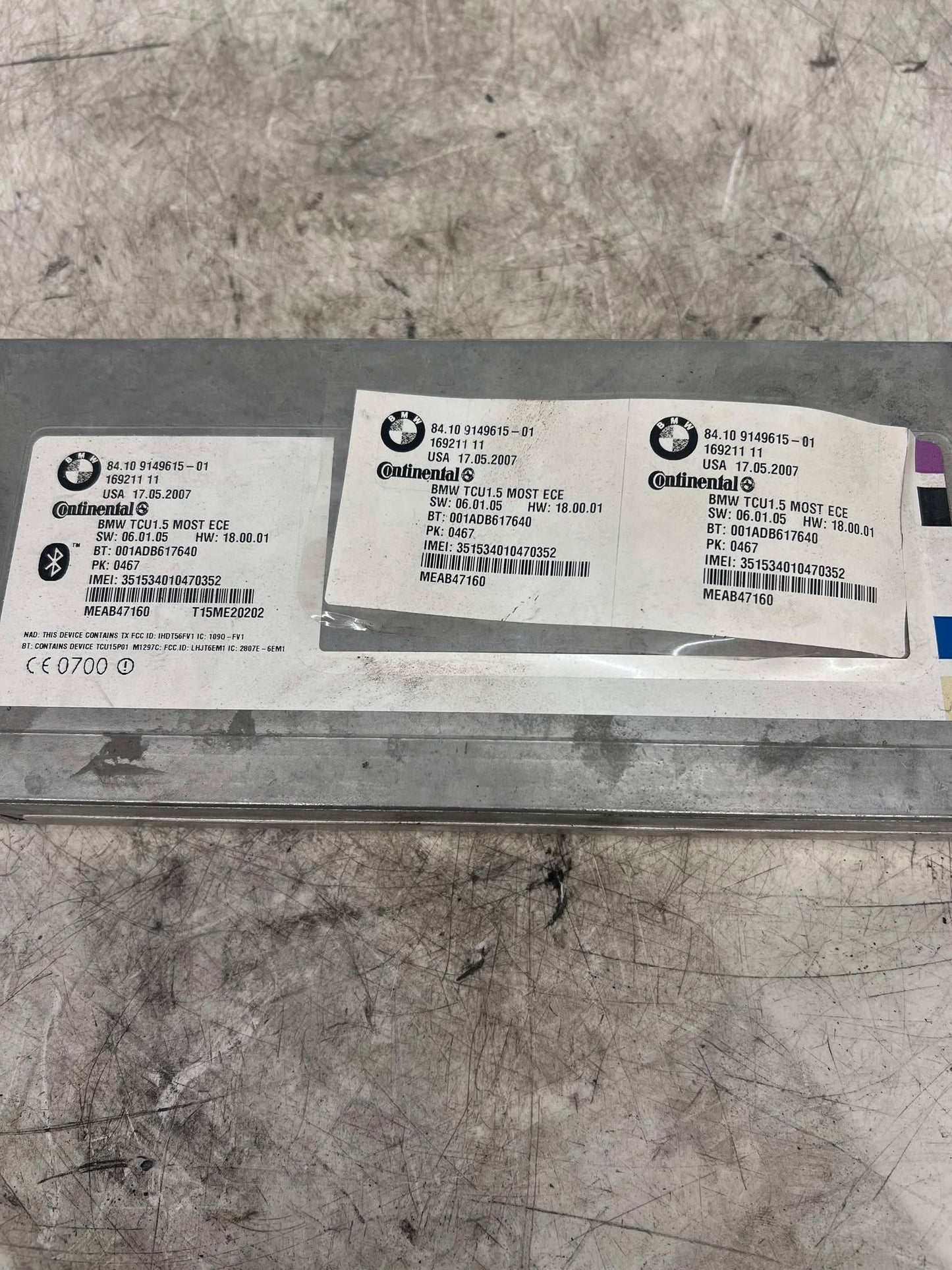 BMW 1 3 5 SERIES BLUETOOTH CONTROL MODULE 9149615