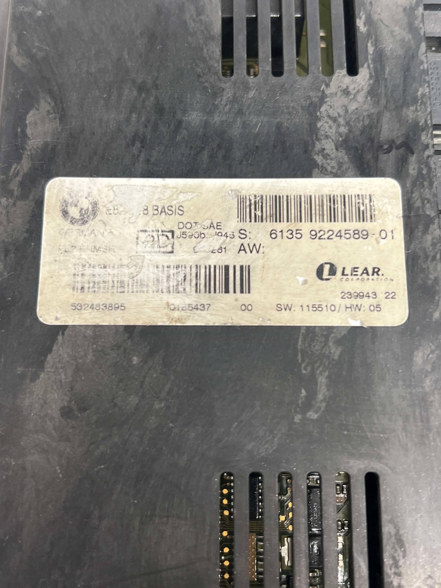 BMW 1 3 SERIES E82 E88 E90 E92 E93 PL2 FRM 3 BASIS FOOTWELL CONTROL MODULE 61359224589