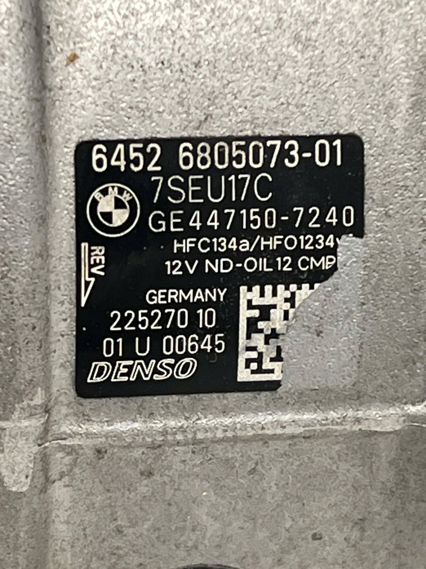 BMW 4 SERIES F82 A/C COMPRESSOR S55 LCI 2015-2019 6805073