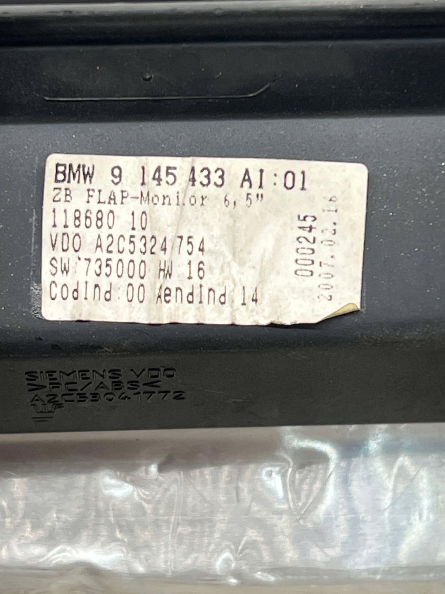 BMW 1 SERIES E82 E88 E87 CCC IDRIVE LCD FLIP UP DISPLAY 9145433