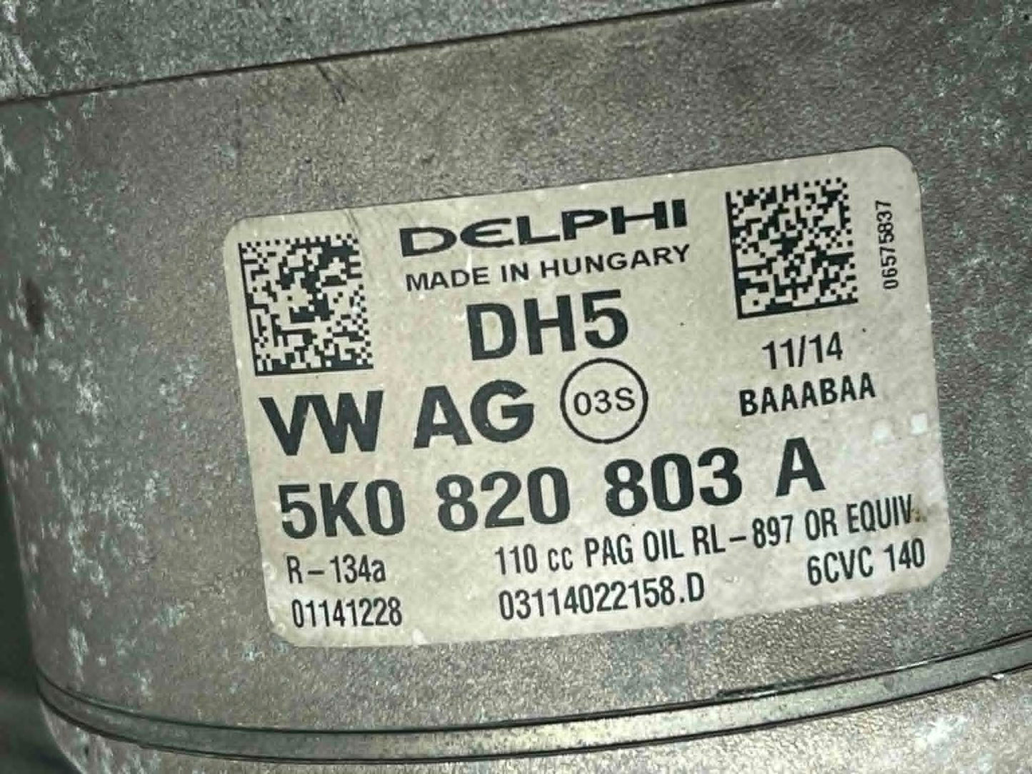 VW Audi Seat Skoda Air Conditioning Compressor - 5K0820803A