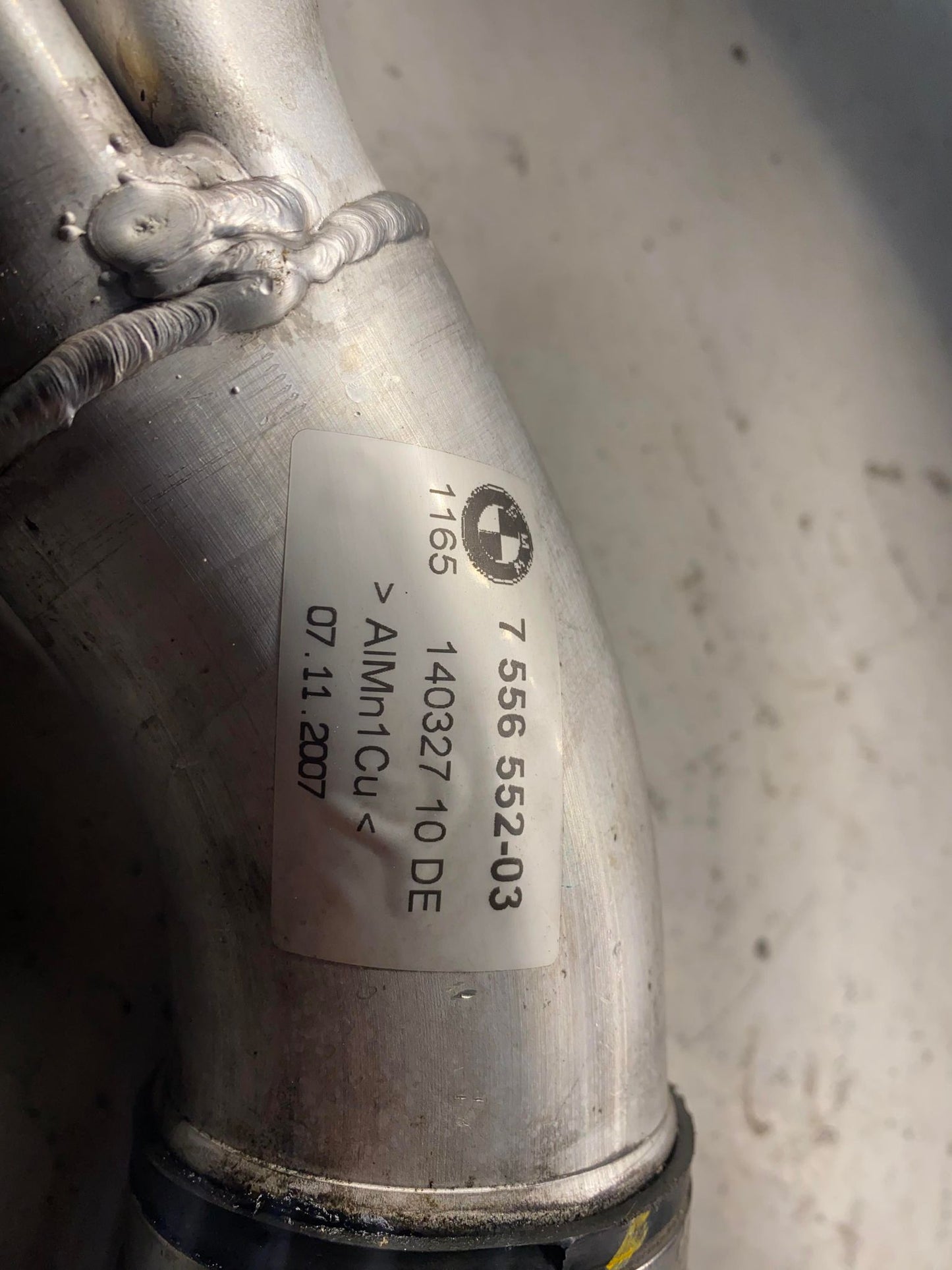 BMW 1 3 SERIES N54 TURBO CHARGE AIR PIPE 7556552