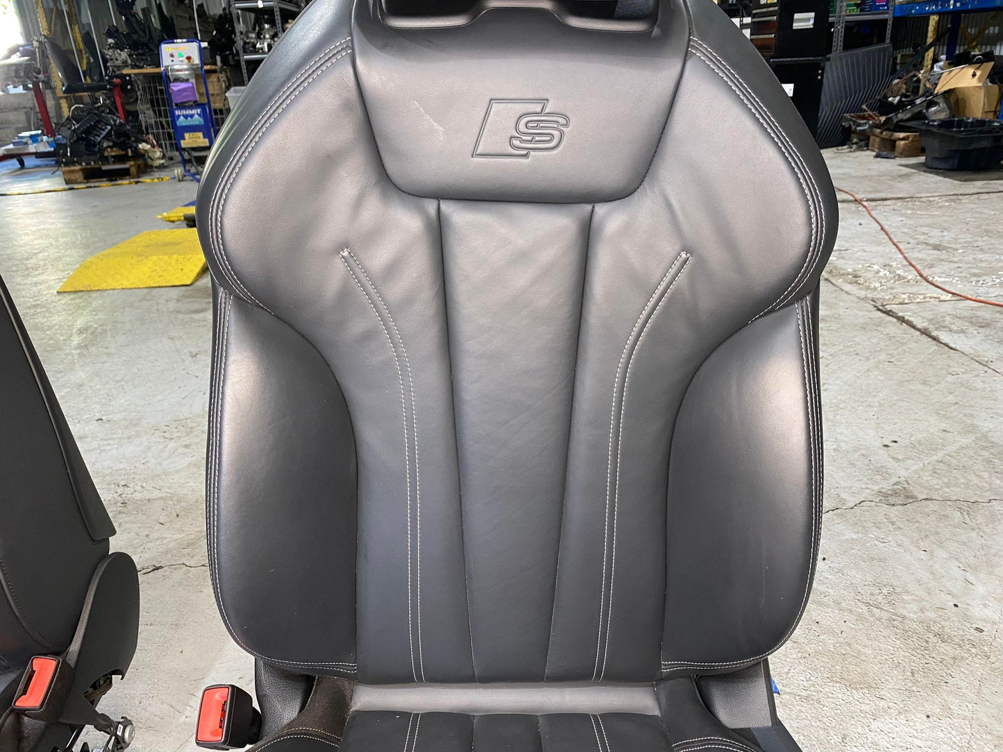 AUDI A5 S5 S-LINE BLACK LEATHER FRONT SEATS PAIR