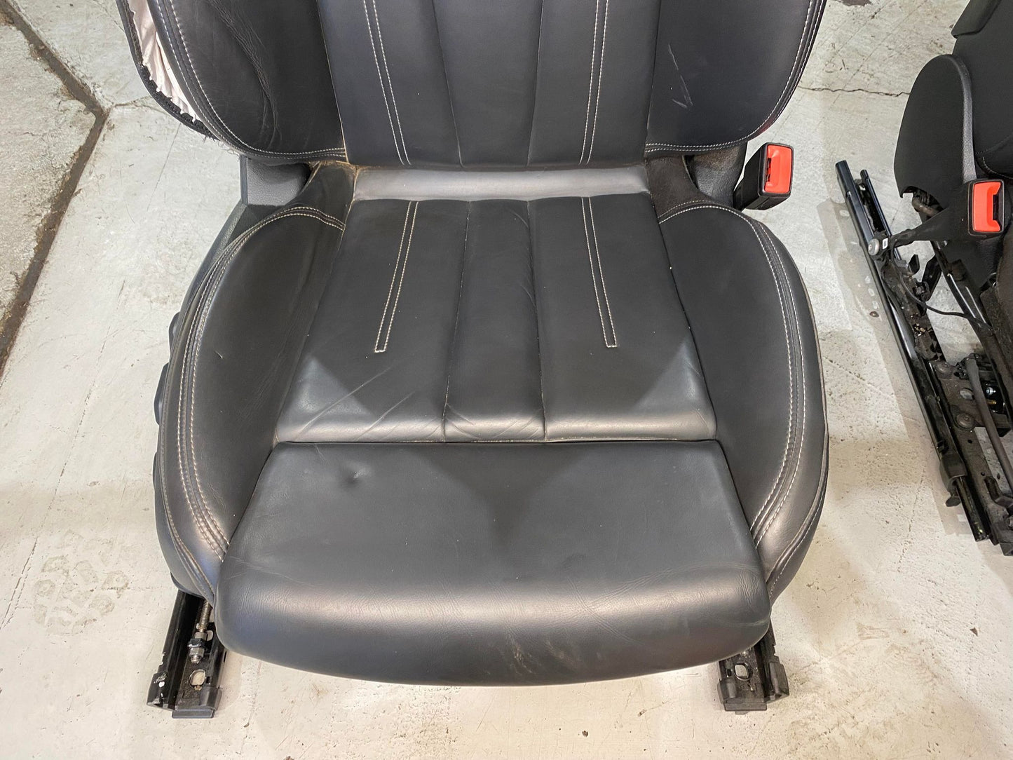 AUDI A5 S5 S-LINE BLACK LEATHER FRONT SEATS PAIR