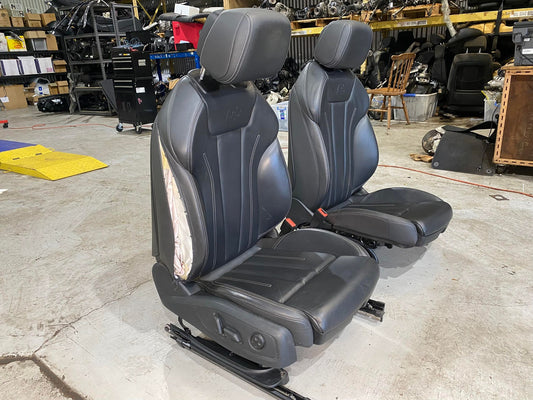 AUDI A5 S5 S-LINE BLACK LEATHER FRONT SEATS PAIR
