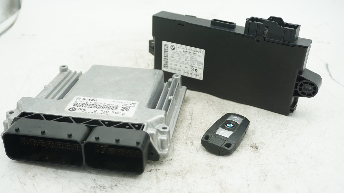 BMW 1 3 5 SERIES LCI E82 E87 E88 E90 N47 2.0 DME ECU CAS AND KEY SET CAS3 8510592 - LRI Autoparts
