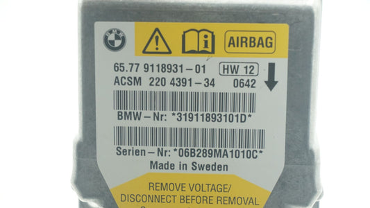BMW 5 SERIES E60 AIRBAG CRASH MODULE 9118931