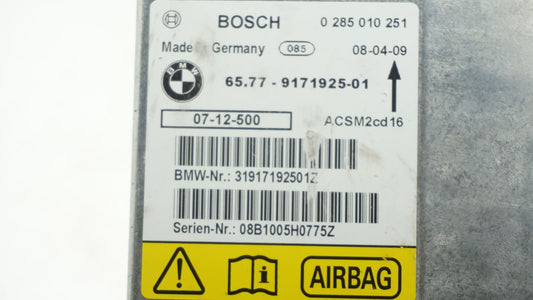 BMW 1 3 X1 SERIES E81 E87 E90 E91 CONTROL UNIT AIRBAG ECU NO CRASH DATA 9171925