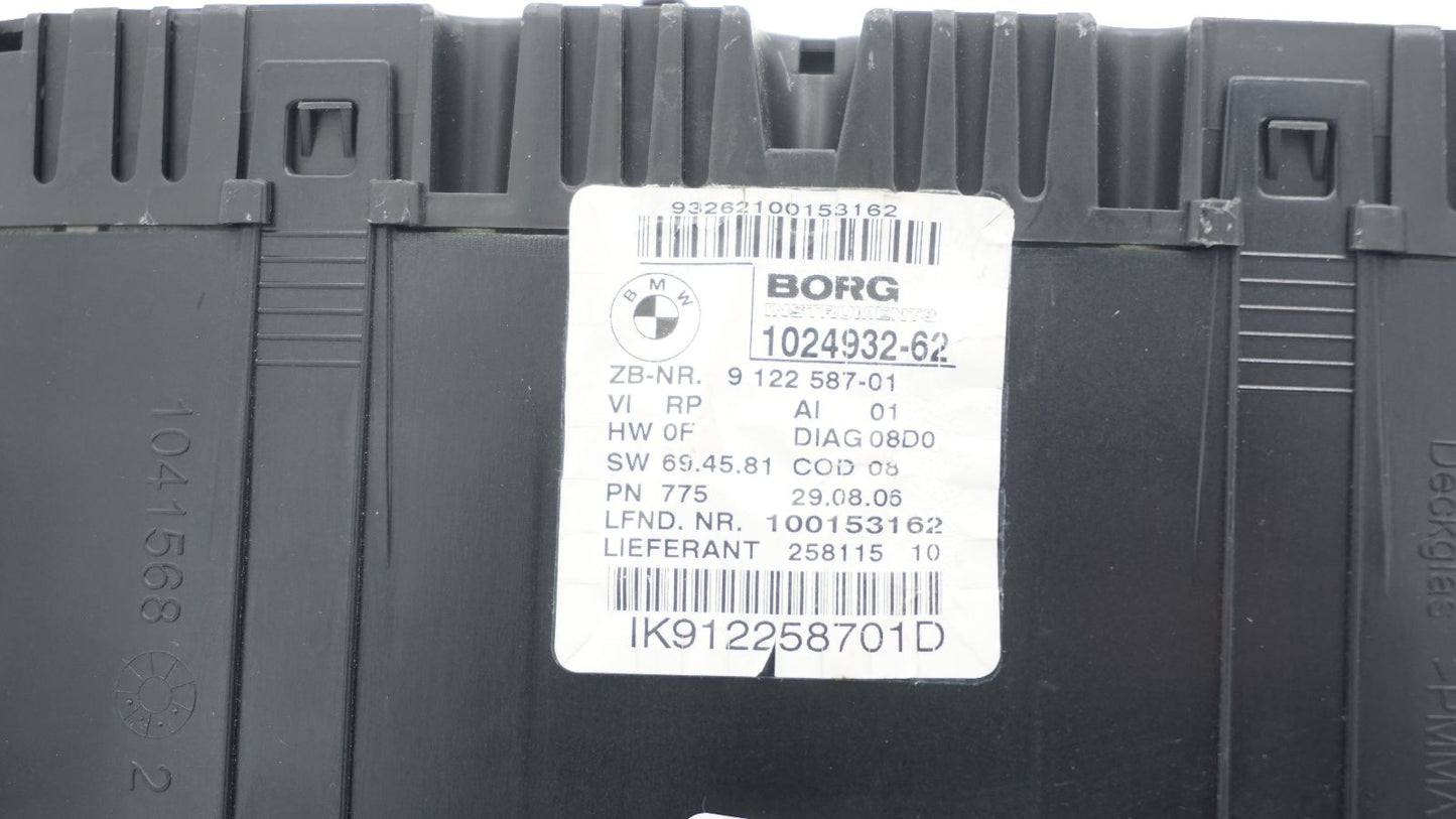 BMW 1 SERIES E82 E87 E88 SPEEDO CLUSTER 4 CYLINDER 9122587