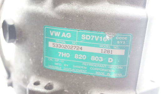 VW CADDY TRANSPORTER 1.9TDI A/C COMPRESSOR 7H0820803D