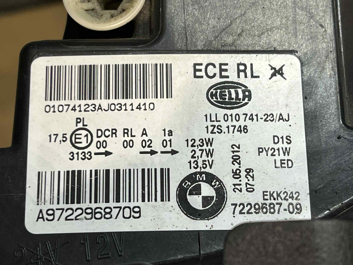 BMW 1 SERIES F20 LHS LEFT BI-XENON HEADLIGHT 7229687 2010-2015