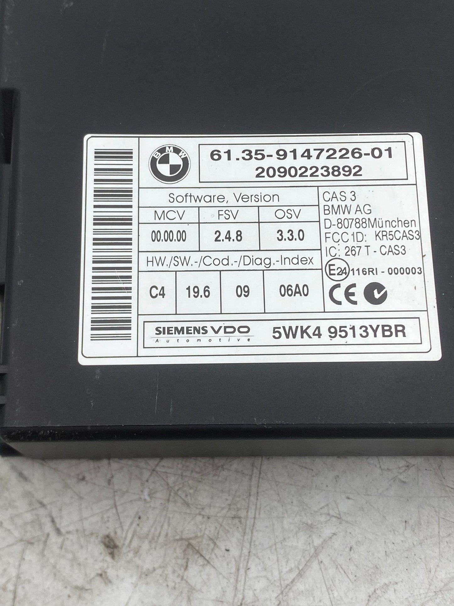 BMW 1 3 5 SERIES CAS 3 MODULE 9147226