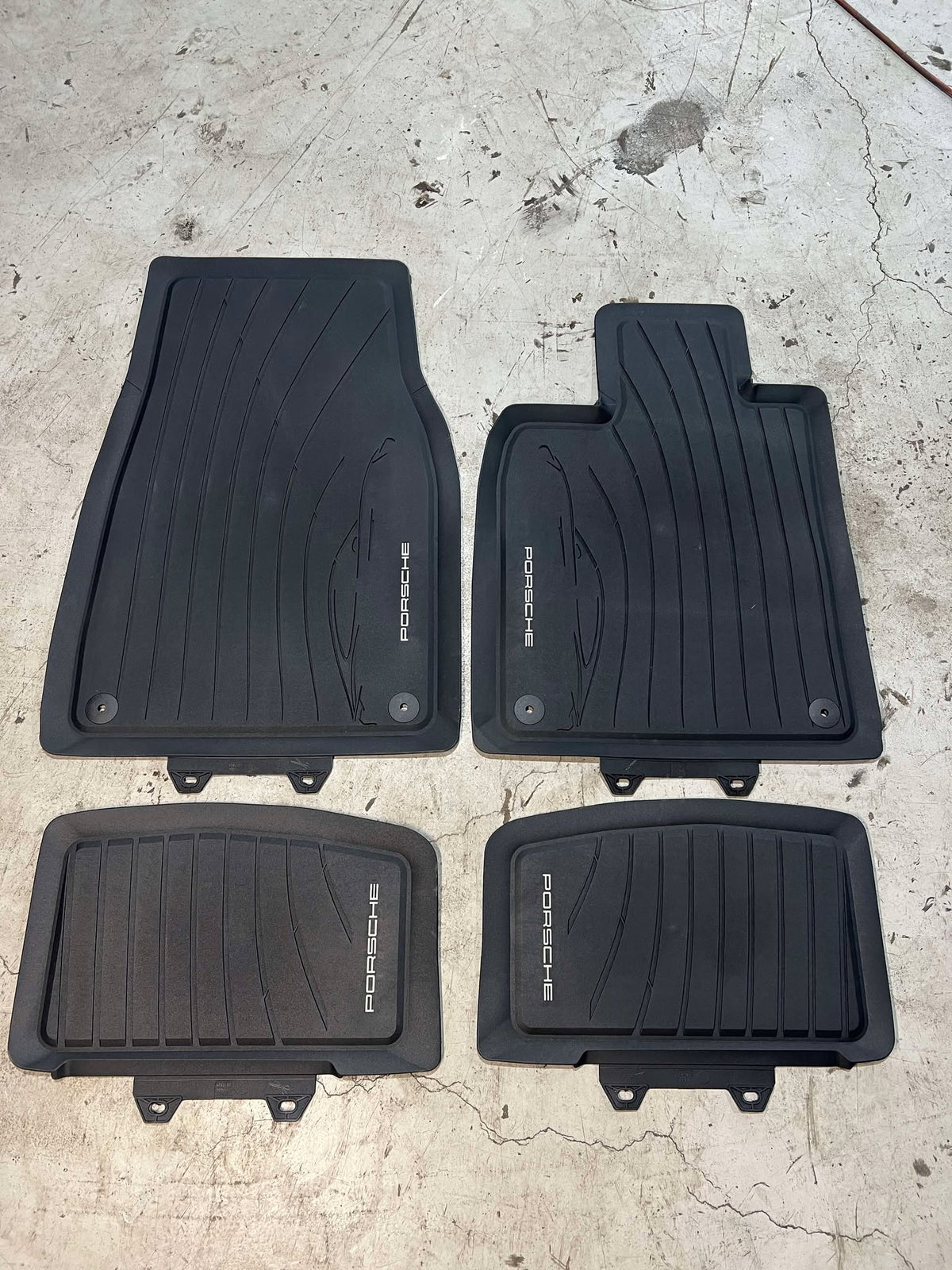 PORSCHE TAYCAN ALL WEATHER RUBBER FLOOR MAT SET 9J104480020 - LRI Autoparts