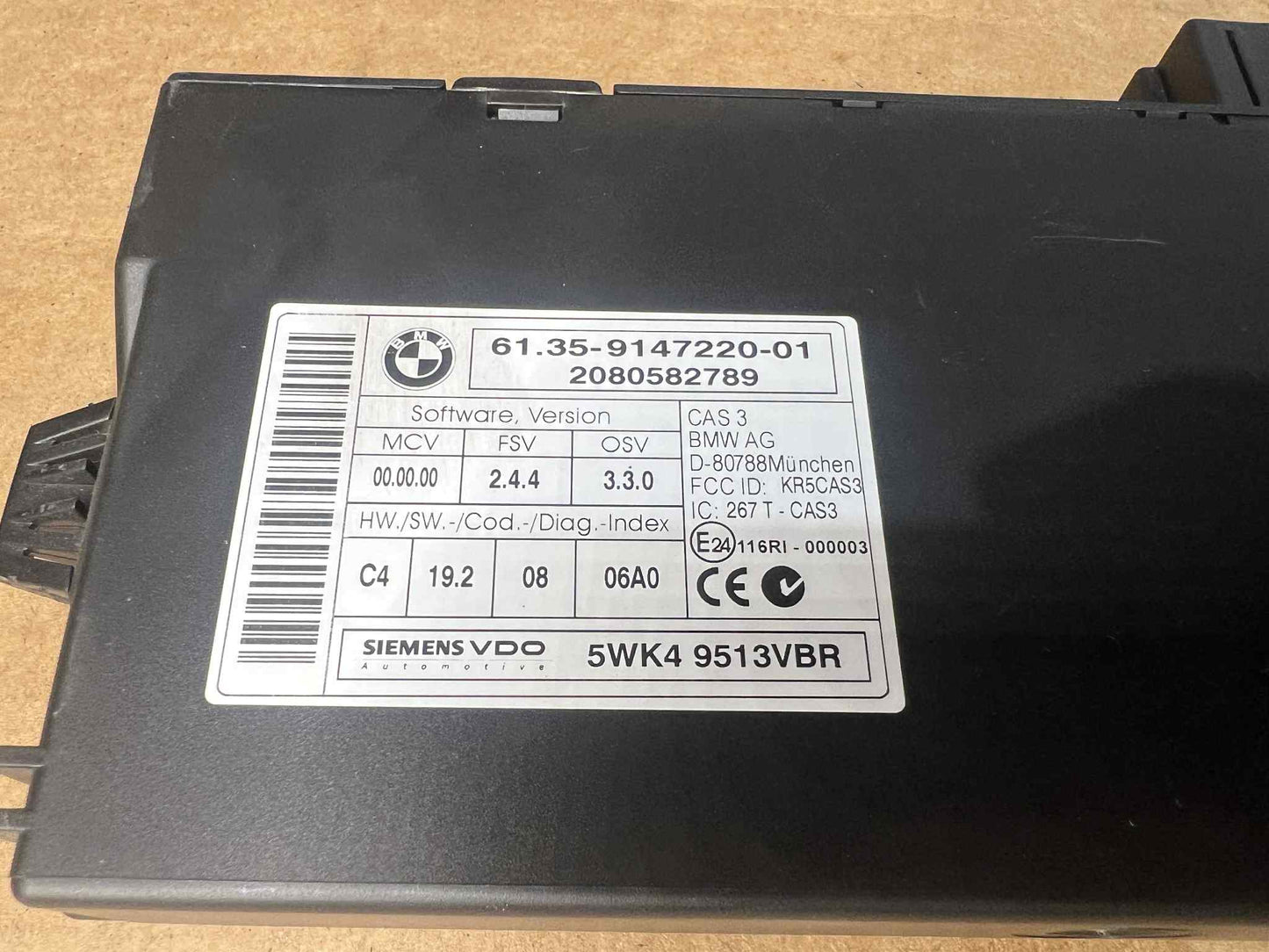 BMW 1 3 5 SERIES CAS 3 MODULE WITH KEY 9147220