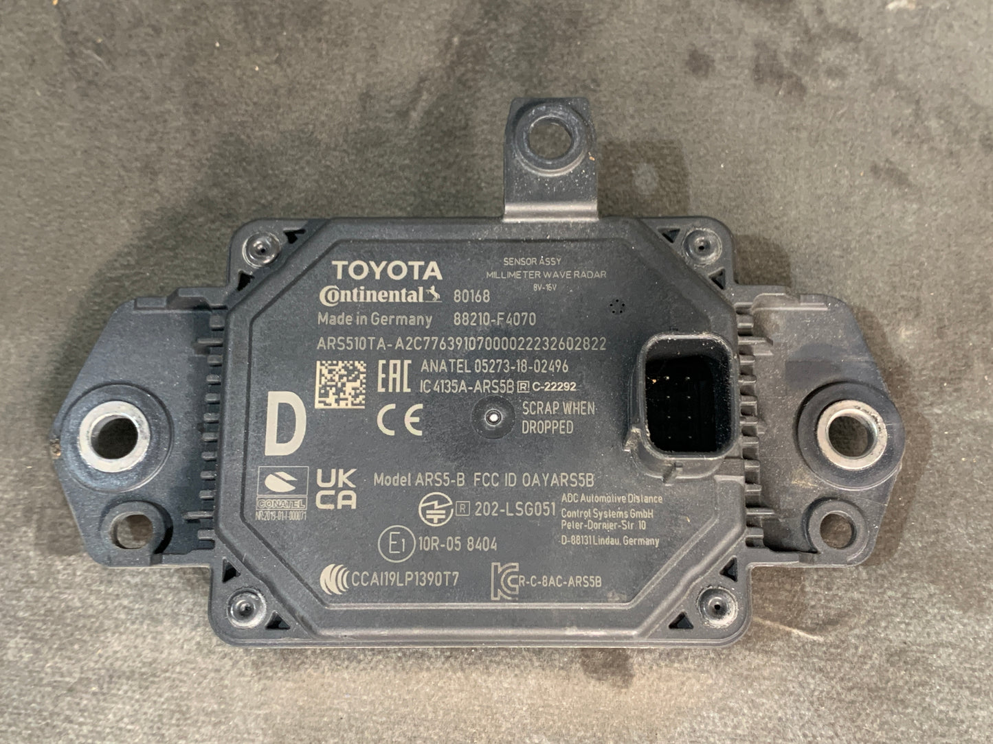 TOYOTA C-HR FRONT CRASH DISTANCE RADAR SENSOR 88210-F4070