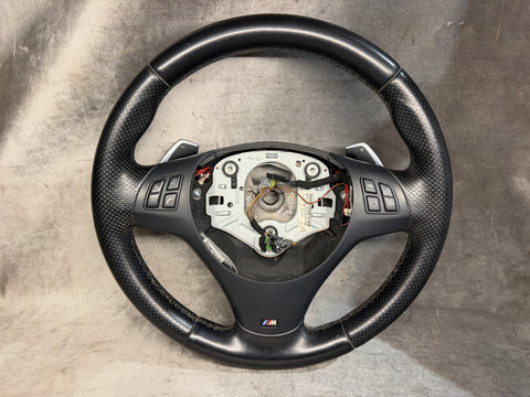 BMW 1 3 SERIES E82 E87 E88 E90 E92 LCI M SPORT LEATHER STEERING WHEEL WITH PADDLE SHIFT