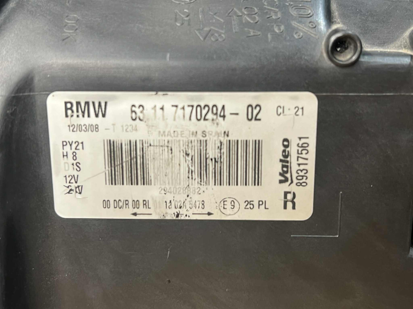 BMW 1 SERIES E82 E87 E88 RHS RIGHT XENON HEADLIGHT 7170294