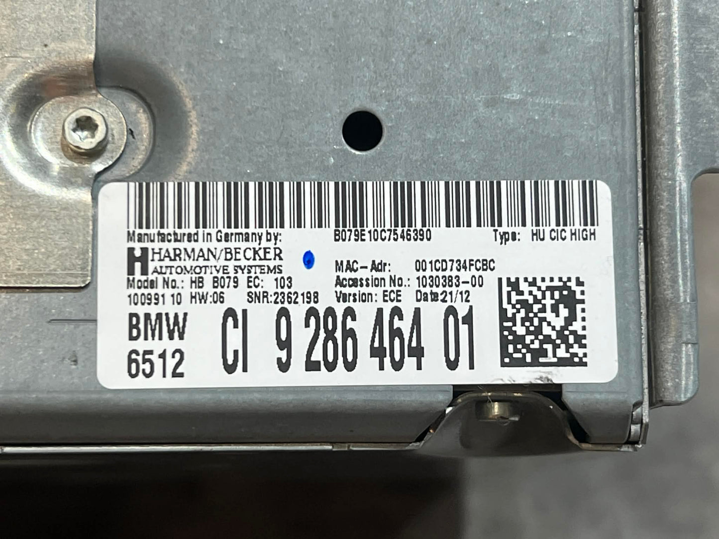 BMW 1 3 SERIES F20 F21 F30 SAT NAV/CD PLAYER HEAD UNIT 9286464