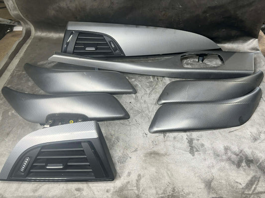 BMW 1 2 SERIES F20 F22 TRIM SET SATIN SILVER ALUMINIUM HEXAGON 2010-2016