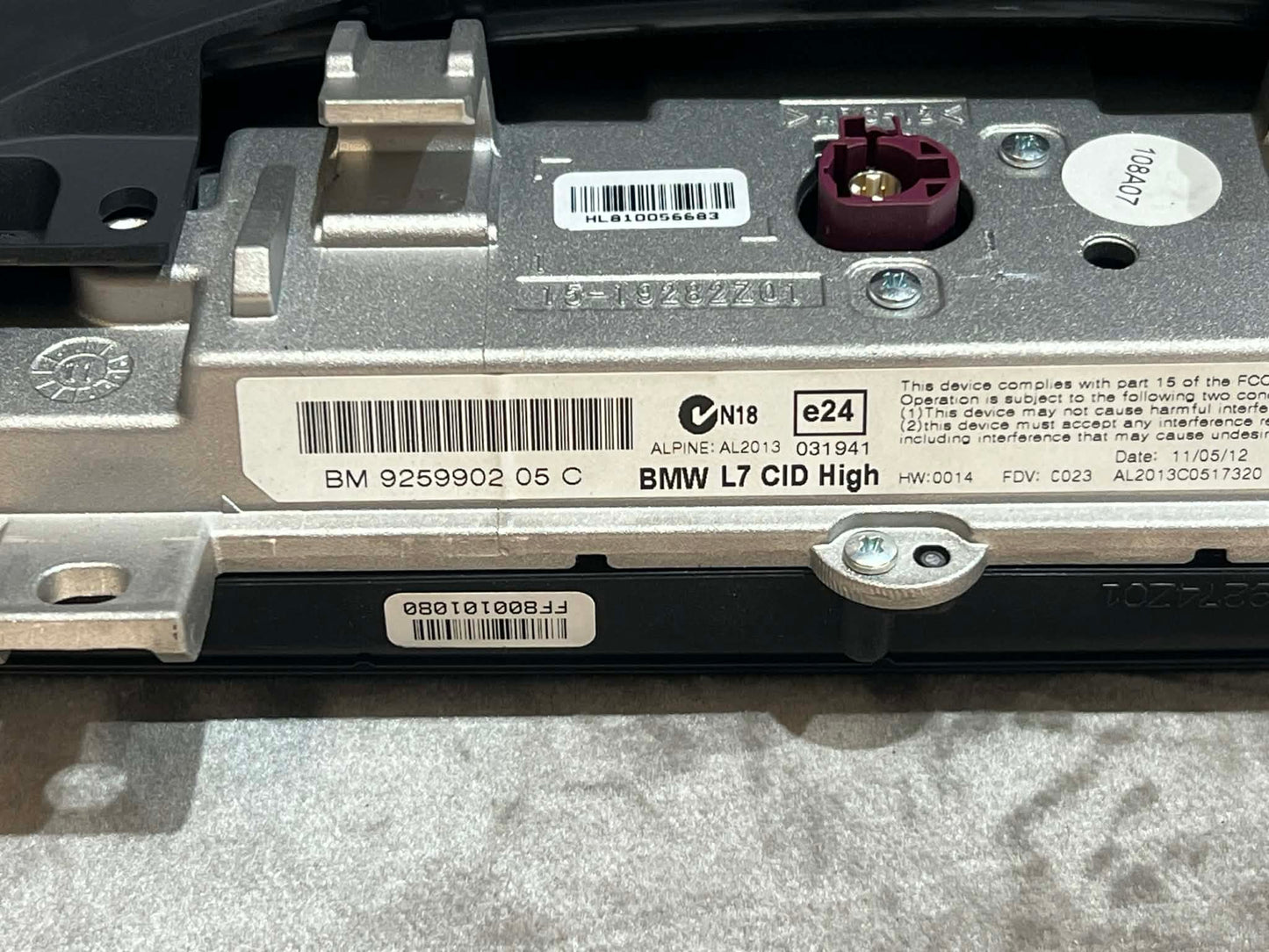 BMW 1 2 SERIES F20 F21 F22 DISPLAY SCREEN 9259902