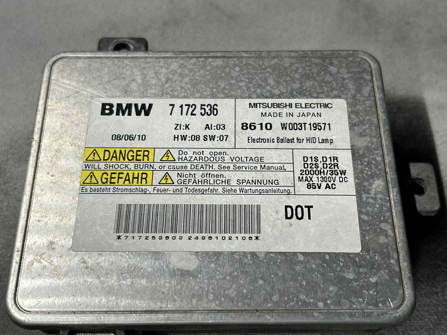 BMW 3 SERIES E90 XENON HEADLIGHT BALLAST MODULE 7172536