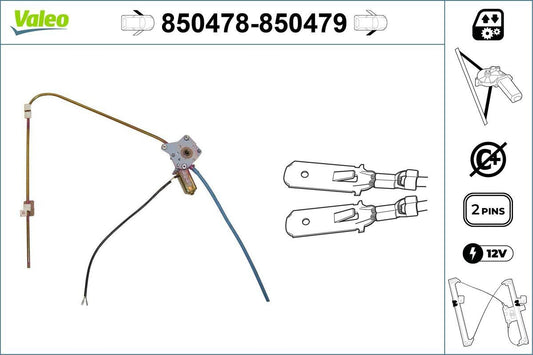VALEO 850478 IVECO DAILY FRONT LEFT WINDOW REGULATOR 1989-2012