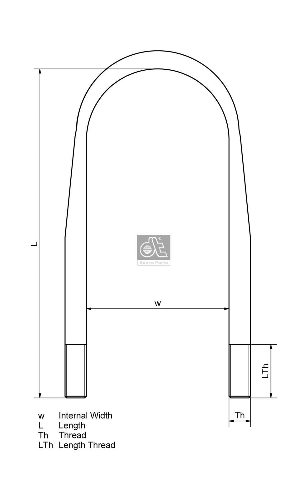 Mercedes-Benz Leaf Spring U-Bolt, M24 x 3 (OEM 395 351 0425) — view 2