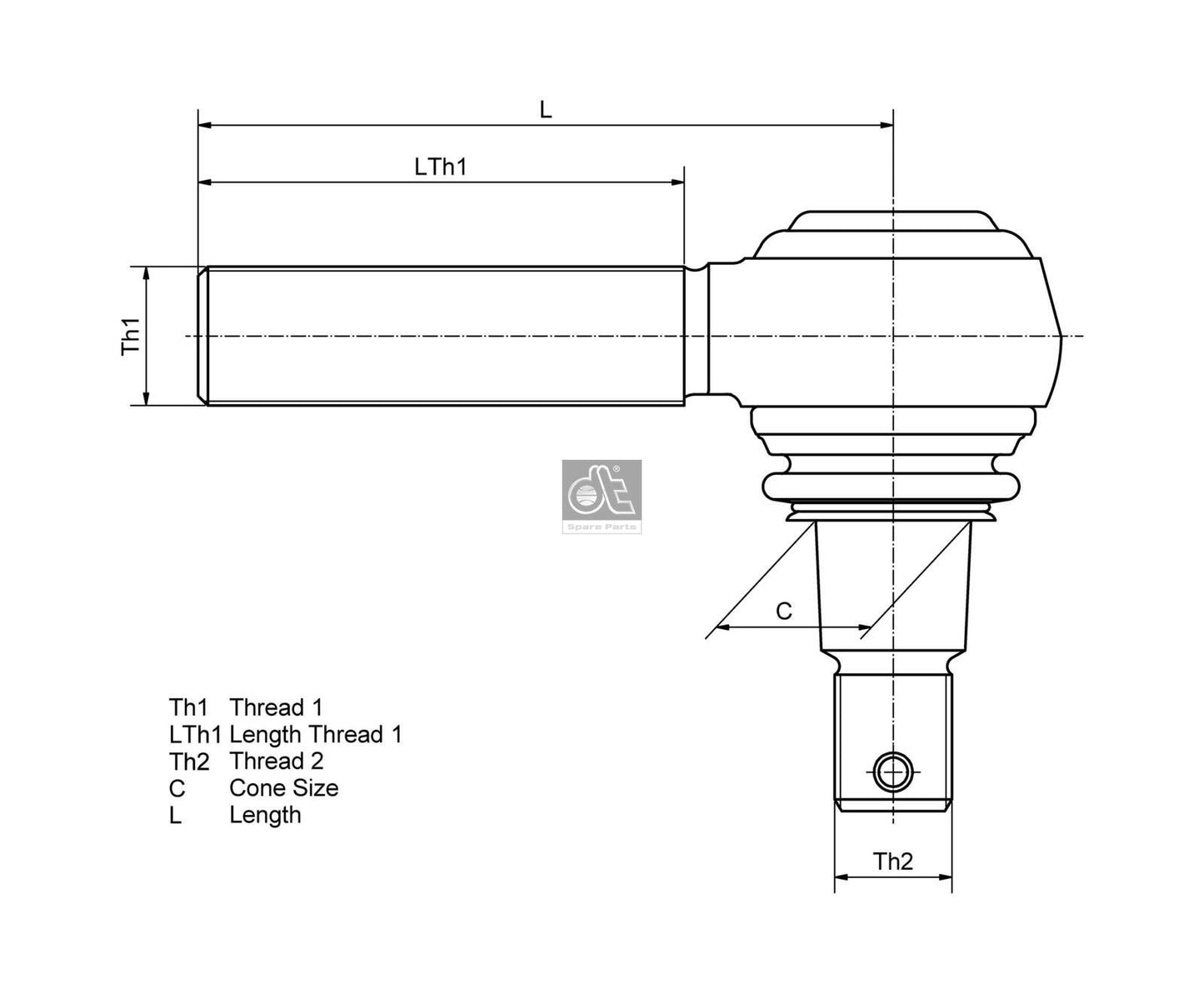 Mercedes-Benz Track Rod End (OEM A000 460 2648) and Other Heavy Trucks — view 2