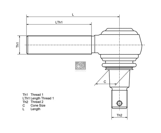 Mercedes-Benz Track Rod End (OEM A000 460 2648) and Other Heavy Trucks — view 2