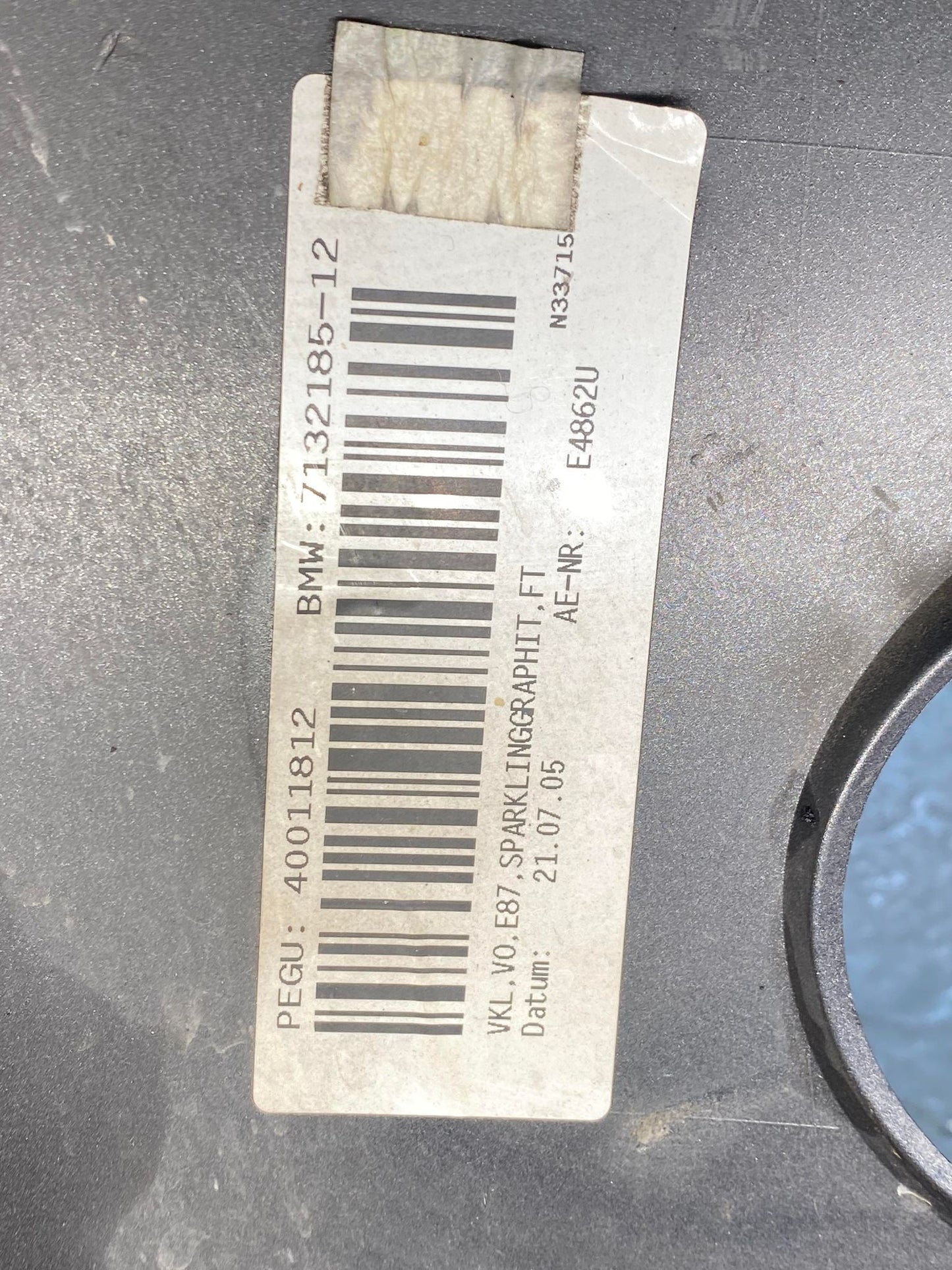 BMW 1 SERIES E87 FRONT BUMPER GREY 7132194 7132185