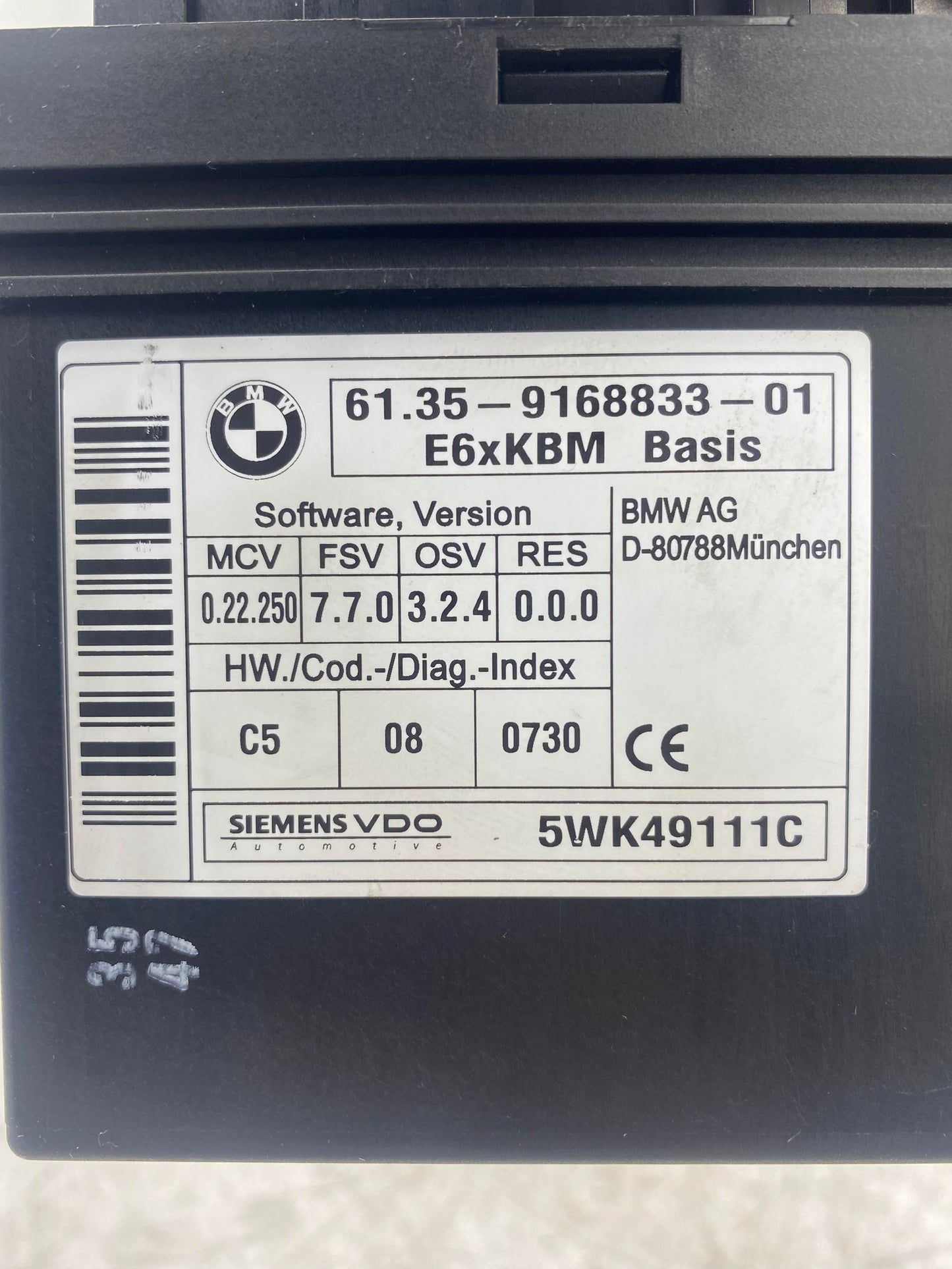 BMW 5 SERIES E60 BODY CONTROL MODULE 9168833