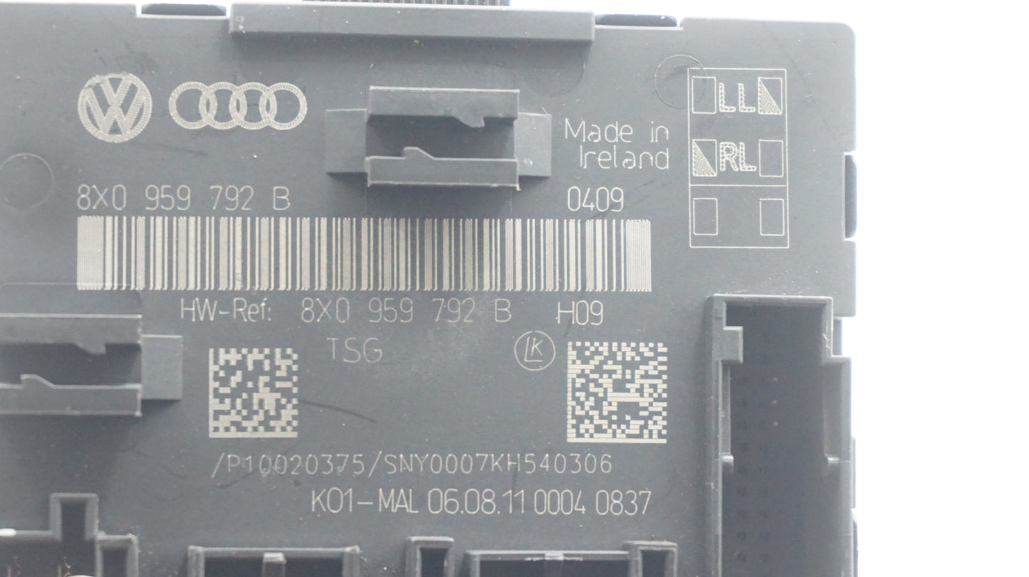 AUDI A1 8X FRONT LEFT DOOR CONTROL MODULE 8X0959792B