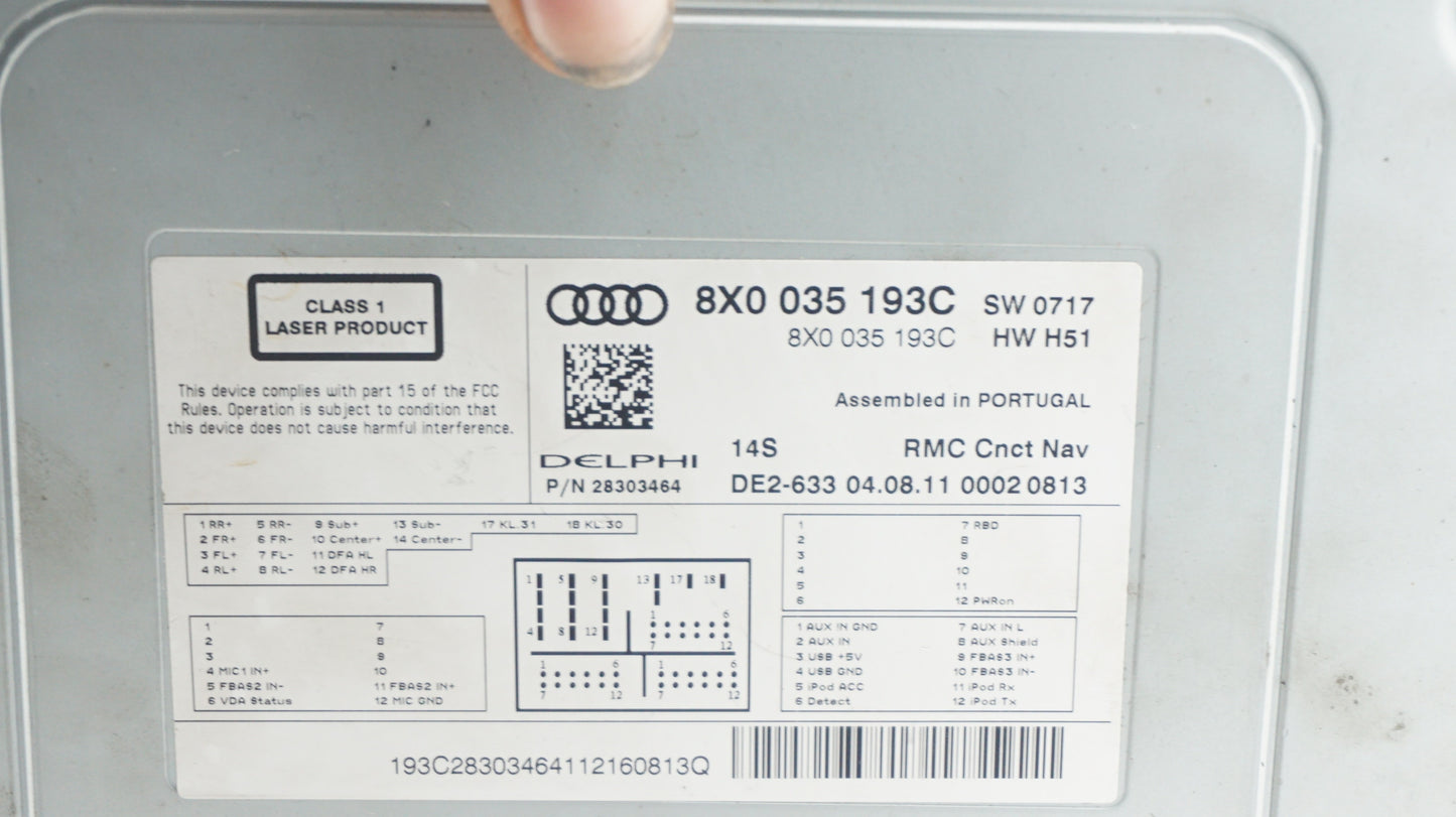 AUDI A1 8X MMI RADIO STEREO 8x0035193C