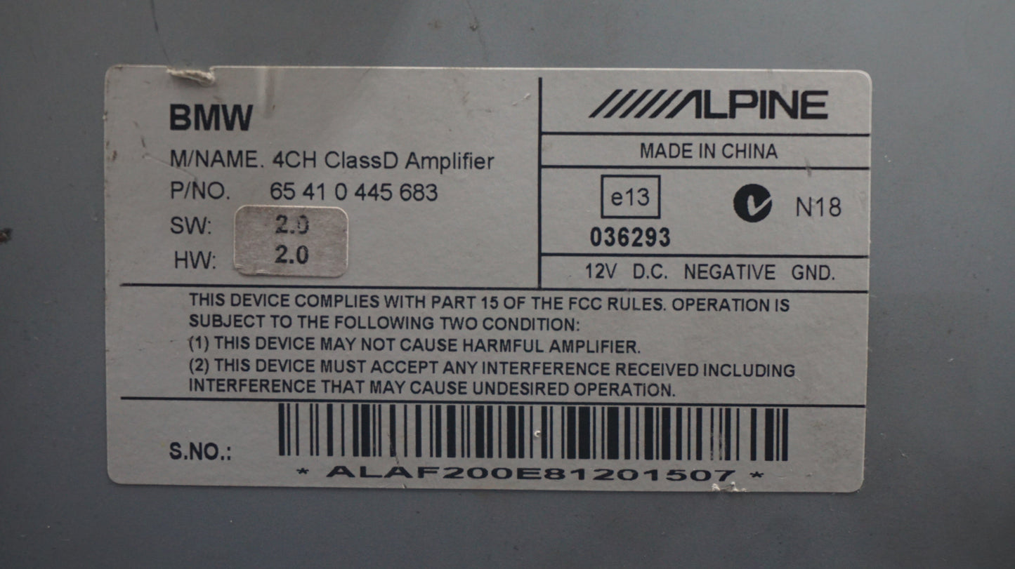 BMW 1 3 SERIES ALPINE AMPLIFIER PDA-F200 65410445683