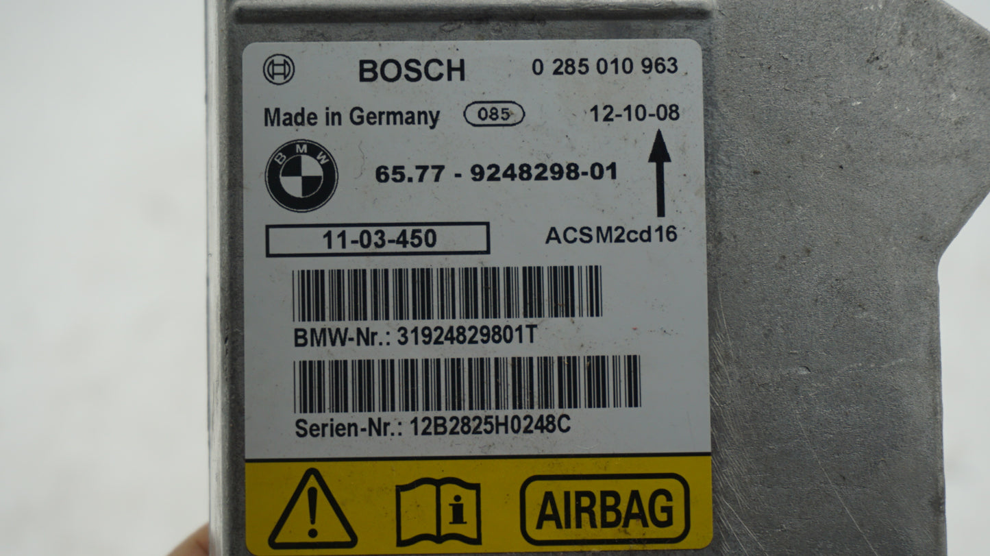 BMW 1 3 X1 SERIES E81 E87 E90 E91 CONTROL UNIT AIRBAG ECU NO CRASH DATA 9248298