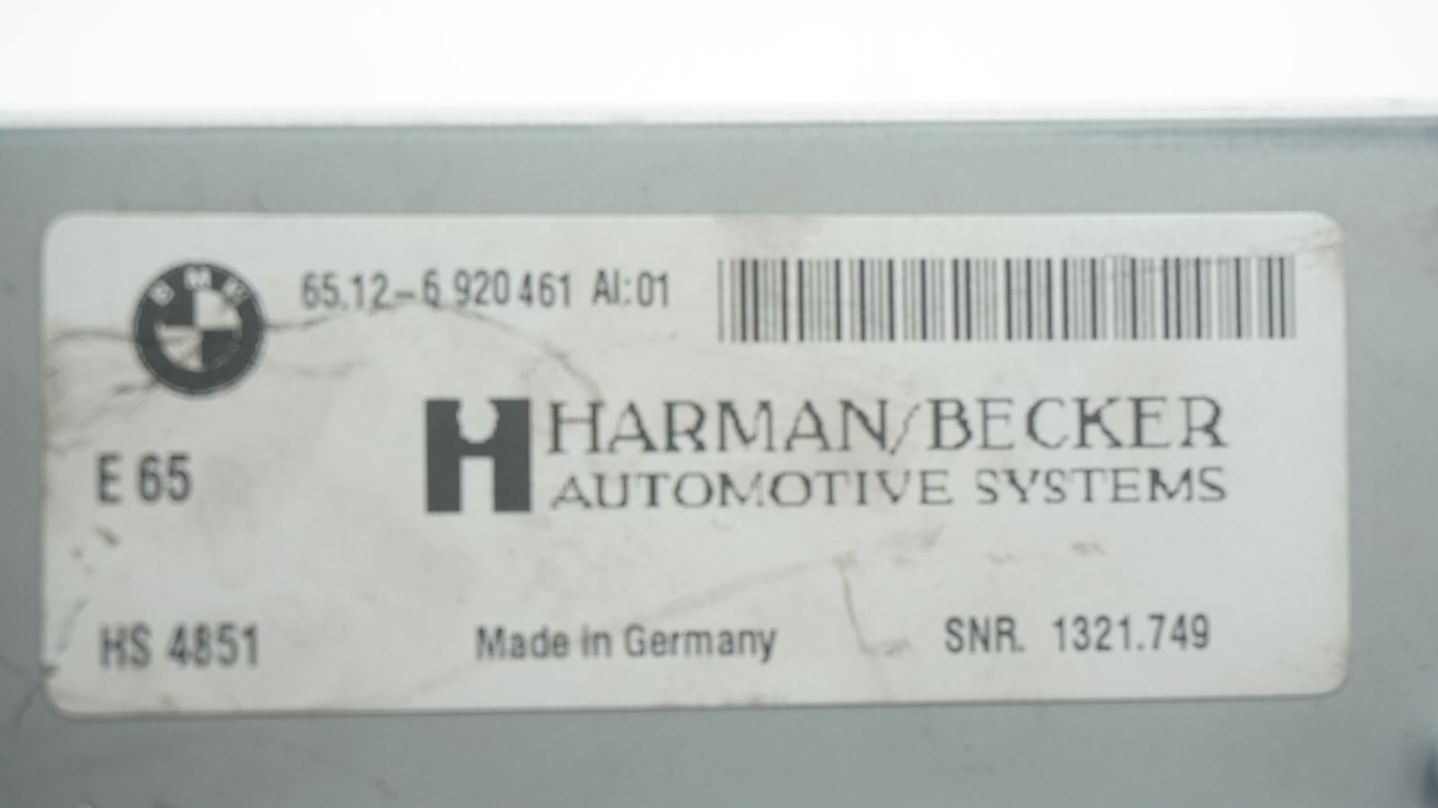 BMW 5 6 7 SERIES E60 E61 E63 E65 AMPLIFIER STEREO HIFI HARMAN/BECKER 6920461