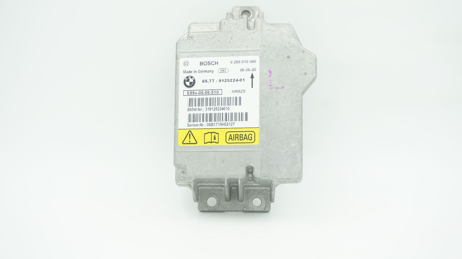 BMW 1 3 X1 SERIES E81 E87 E90 E91 CONTROL UNIT AIRBAG ECU NO CRASH DATA 9125224