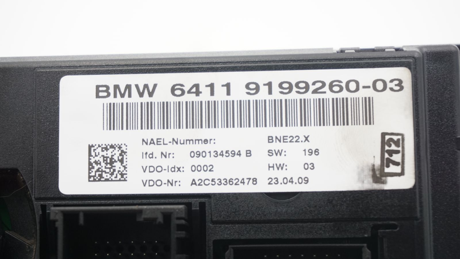 BMW 1 SERIES E82 E87 E88 LCI CLIMATE CONTROL PANEL 9199260