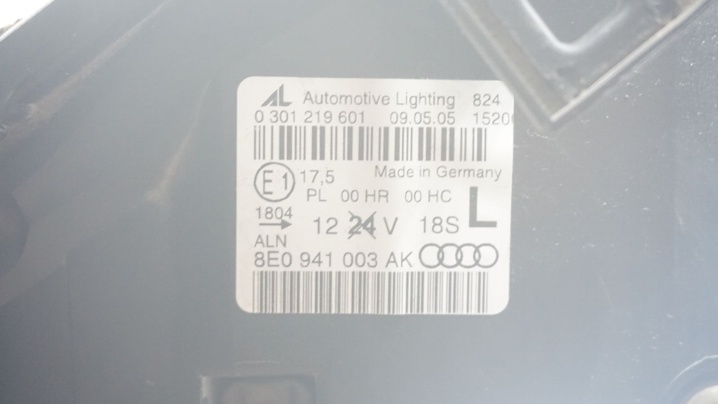 AUDI A4 B7 PASSENGER SIDE LHS HEADLIGHT 8E0941003