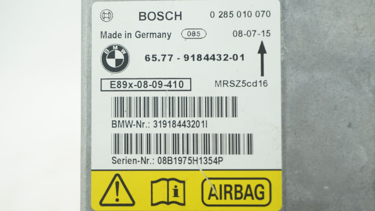 BMW 1 3 X1 SERIES E81 E87 E90 E91 CONTROL UNIT AIRBAG ECU NO CRASH DATA 9184432