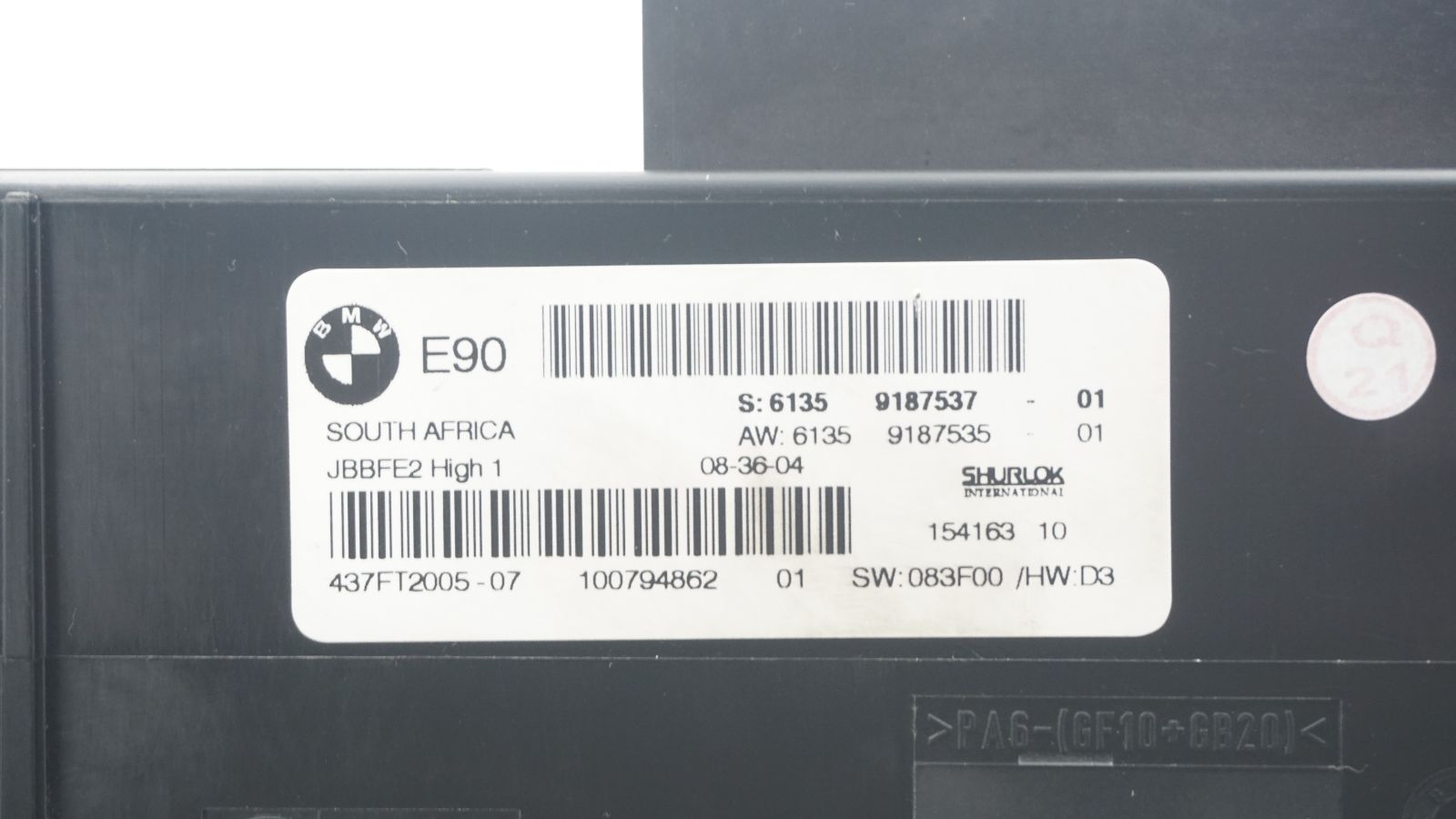 BMW 1 SERIES E87 LCI BODY CONTROL MODULE JUNCTION BOX 9187537